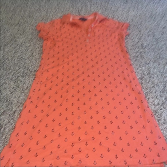 Lands’ End Orange Logo Womens Collard Dress Size XS /P  2-4 - Picture 3 of 5